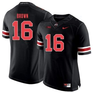 Men's Ohio State Buckeyes #16 Cameron Brown Black Out Nike NCAA College Football Jersey Summer UUB0444CB